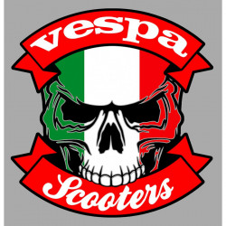 VESPA Scooters SKULL  Sticker vinyle laminé
