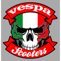 VESPA Scooters SKULL  Sticker vinyle laminé