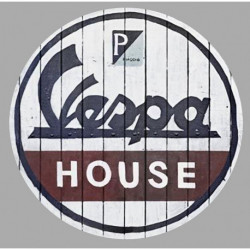 VESPA house Sticker vinyle laminé