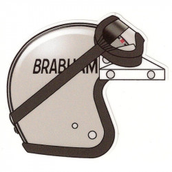 Jack BRABHAM Helmet  sticker droit vinyle laminé