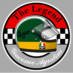 Giacomo AGOSTINI " The Legend " sticker vinyle laminé