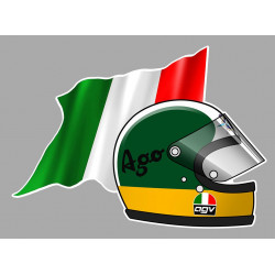 Giacomo AGOSTINI Flag helmet sticker vinyle laminé droit