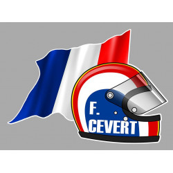 François CEVERT Helmet right flag vinyl decal