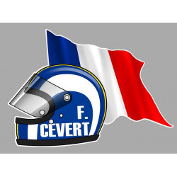 François CEVERT Helmet sticker DRAPEAU gauche vinyle laminé