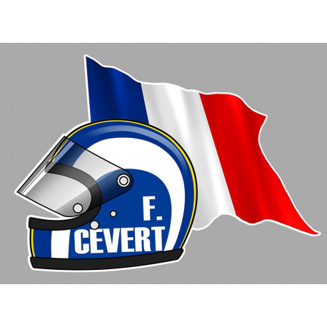 François CEVERT Helmet sticker DRAPEAU gauche vinyle laminé