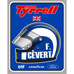 François CEVERT Helmet Tyrell sticker gauche vinyle laminé