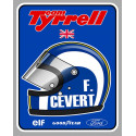 François CEVERT Helmet Tyrell sticker gauche vinyle laminé