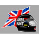 James HUNT Helmet UK Flag sticker droit vinyle laminé