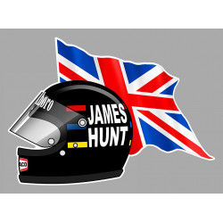 James HUNT left UK Flag laminated decal