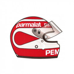 Nelson PIQUET  helmet sticker vinyle laminé droit