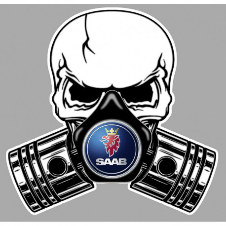 SAAB  Pistons-Skull  Sticker vinyle laminé