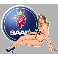 SAAB Pin Up gauche  Sticker vinyle laminé