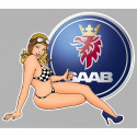 SAAB right Pin Up  laminated decal