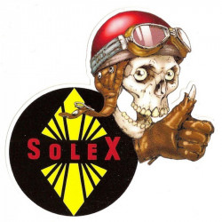 SOLEX Skull head droit  Sticker vinyle laminé