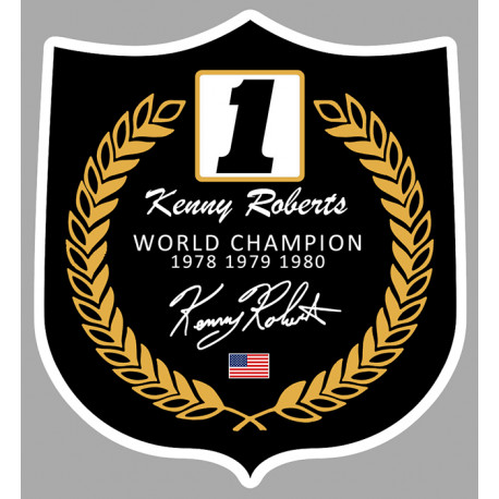 Kenny ROBERTS World Champin  sticker vinyle laminé