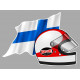 Jarno SAARINEN Helmet right Flag  laminated decal