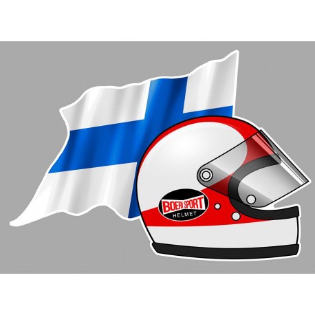 Jarno SAARINEN Helmet right Flag  laminated decal