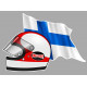 Jarno SAARINEN Helmet left Flag  laminated decal