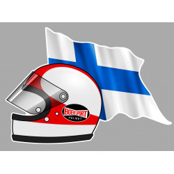 Jarno SAARINEN Helmet left Flag  laminated decal