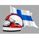 Jarno SAARINEN Helmet left Flag  laminated decal