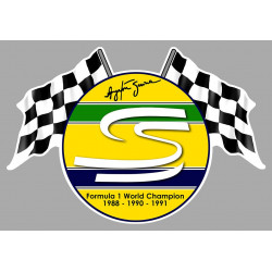 Ayrton SENNA Flags laminated decal