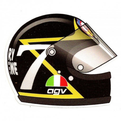 Barry SHEENE helmet sticker vinyle laminé droit