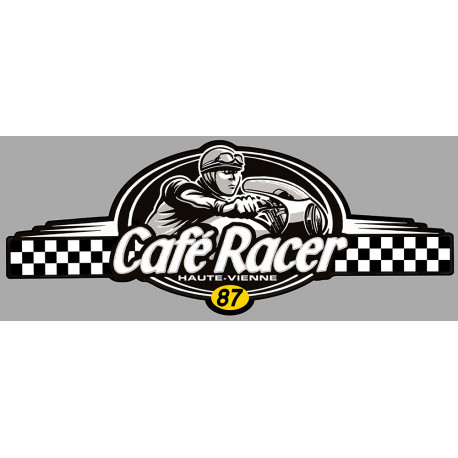 Dept HAUTE VIENNE 87 CAFE RACER bretagne   Logo  laminated decal