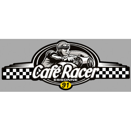 Dept  ESSONNE 91 CAFE RACER bretagne   Logo  Sticker vinyle laminé