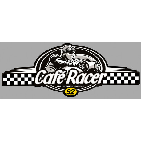 Dept HAUTS DE SEINE 92 CAFE RACER bretagne   Logo  laminated decal