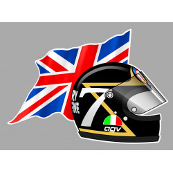 Barry SHEENE Flag sticker vinyle laminé droit