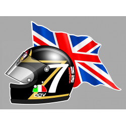 Barry SHEENE left Flag laminated decal