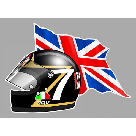 Barry SHEENE Flag sticker vinyle laminé gauche