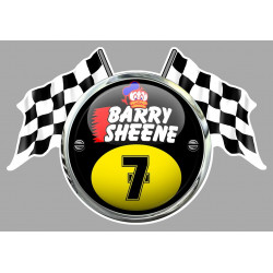 Barry SHEENE n°7 Flags sticker vinyle laminé