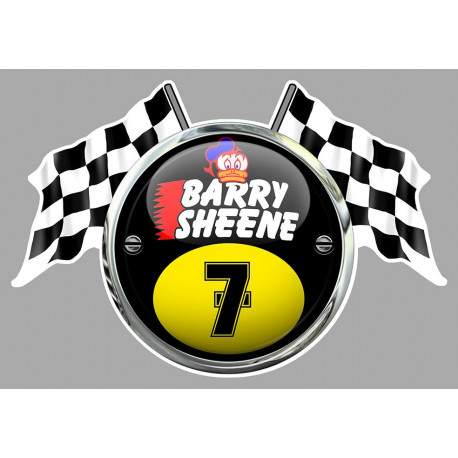 Barry SHEENE n°7 Flags sticker vinyle laminé