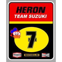 Barry SHEENE N°7 SUZUKI HERON Laminated decal