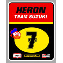 Barry SHEENE n°7 SUZUKI HERON  sticker vinyle laminé