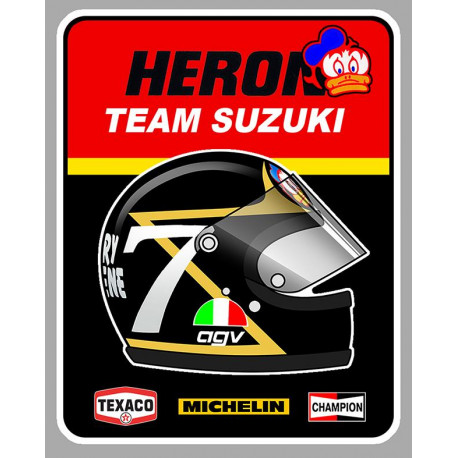 Barry SHEENE SUZUKI  HERON sticker vinyle laminé droit