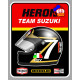 Barry SHEENE SUZUKI  HERON sticker vinyle laminé gauche