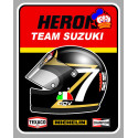 Barry SHEENE SUZUKI  HERON sticker vinyle laminé gauche