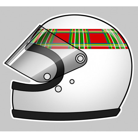 Jackie STEWART helmet sticker vinyle laminé gauche