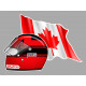 Gilles VILLENEUVE Helmet-Flag sticker vinyle laminé gauche