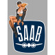 SAAB  Left Vintage Pin Up  laminated  decal