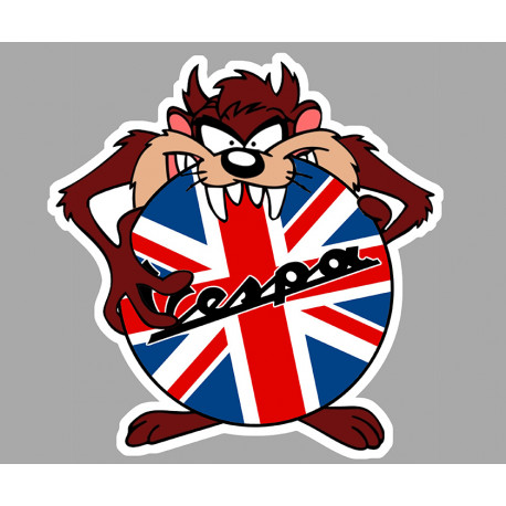 VESPA TAZ " UK " Sticker vinyle laminé