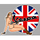 VESPA Pin Up  UK Sticker droit vinyle laminé