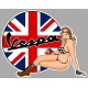 VESPA UK  Pin Up  left laminated decal