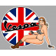 VESPA UK Pin Up  Sticker gauche vinyle laminé
