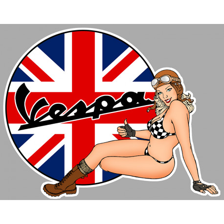 VESPA UK  Pin Up  left laminated decal