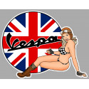 VESPA UK Pin Up  Sticker gauche vinyle laminé