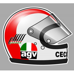 J.CECOTTO Helmet sticker vinyle laminé droit