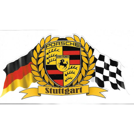 PORSCHE " Stuttgart "  Sticker  vinyle laminé